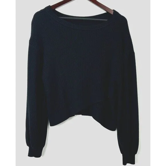 Lululemon Women Reversible Crossover Sweater Black Size 10 M/L Boxy Comfy 1401T3 - Picture 6 of 12